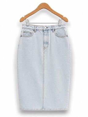 VELVET HEART Denim Pencil Midi Skirt Light Wash Size 26